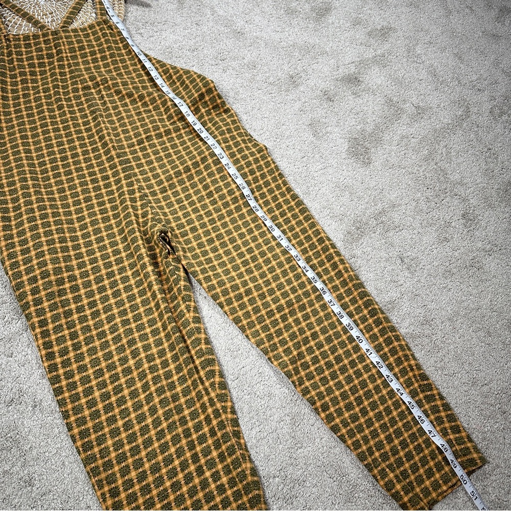 Known Supply Women’s Organic Cotton Cadence Overall Retro in Apricot Plaid M - Picture 13 of 14